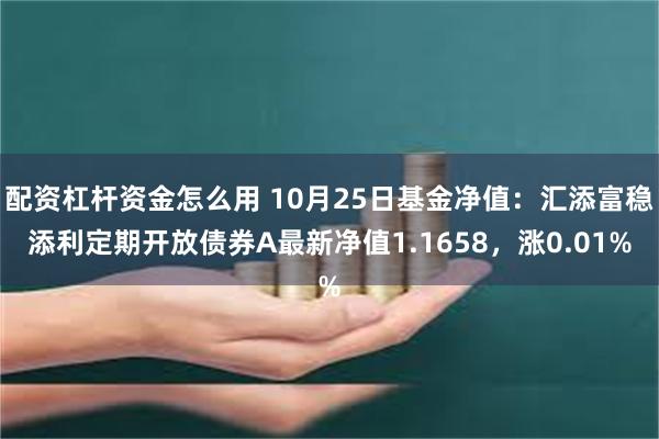 配资杠杆资金怎么用 10月25日基金净值：汇添富稳添利定期开