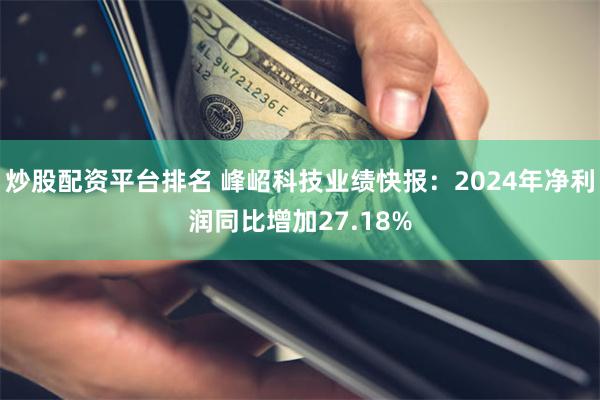 炒股配资平台排名 峰岹科技业绩快报：2024年净利润同比增加