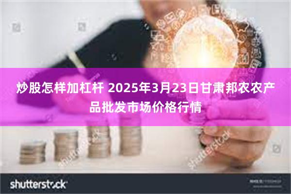 炒股怎样加杠杆 2025年3月23日甘肃邦农农产品批发市场价